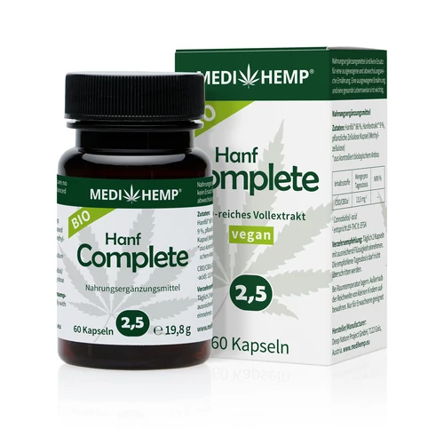 MediHemp Complete 2,5% 13,5mg teljes spektrumú CBD kapszula
