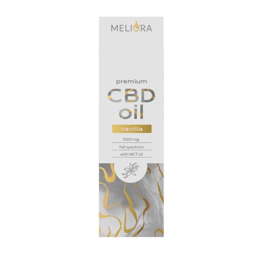 Meliora 10% 1000mg teljes spektrumú vanília ízesítésű CBD olaj 10ml